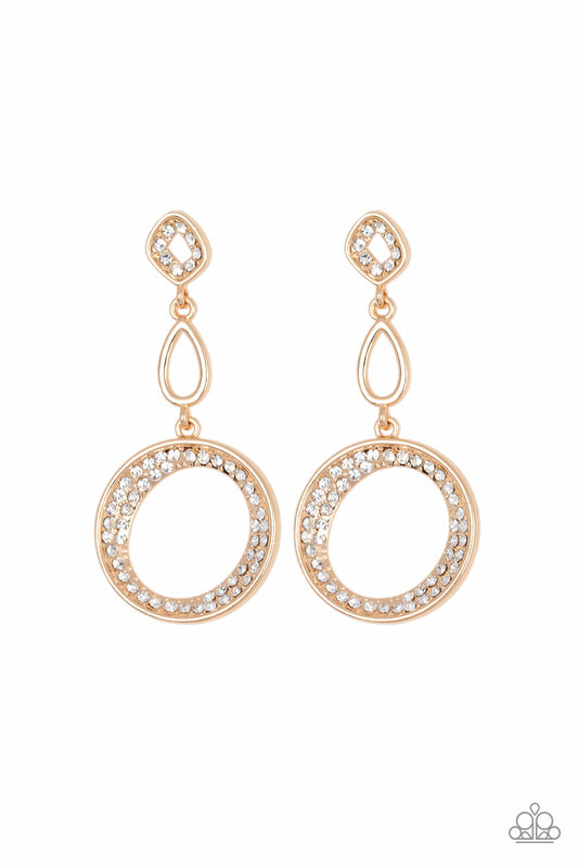 Paparazzi Earring ~ On The Glamour Scene - Gold Post Style Earring
