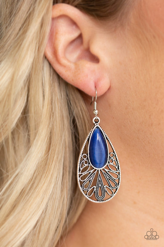 Glowing Tranquility - Blue Earrings Paparazzi Accessories