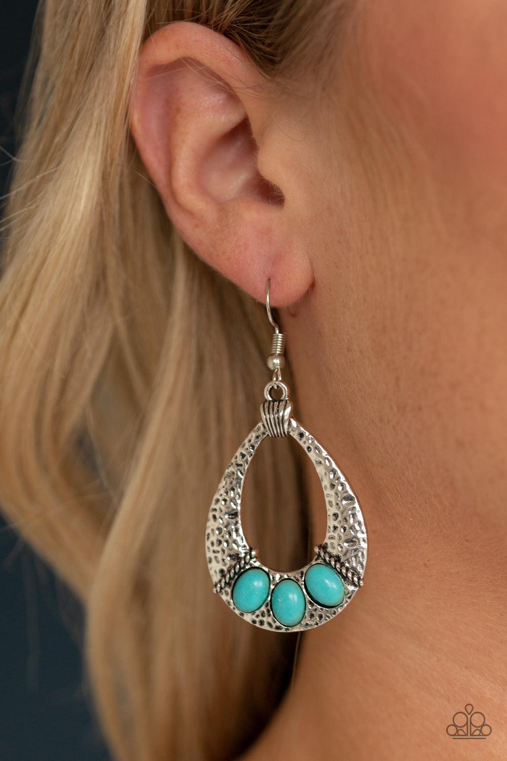 Paparazzi Terra Terrific Turquoise Blue Earrings for Women. Get Free shipping. 