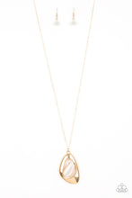 Load image into Gallery viewer, Paparazzi Necklace ~ Asymmetrical Bliss - Gold Moonstone Necklace
