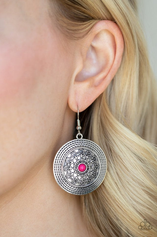 Karma Drama - Pink Earrings Paparazzi Accessories