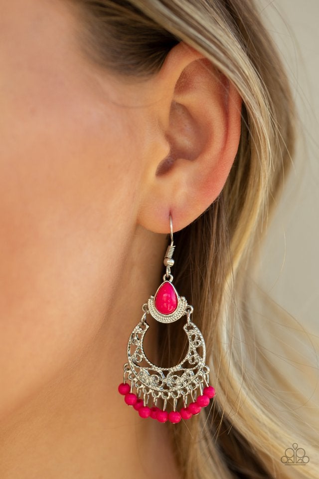 Paparazzi Colorful Colada Pink Earrings