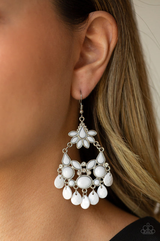 Garden Dream - White Earring Paparazzi Accessories