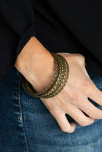 Load image into Gallery viewer, Paparazzi Glitzy Grunge Brass Bangle Bracelet $5 Jewelry. Subscribe &amp; Save! #P9RE-BRXX-101XX

