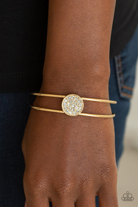 Dial Up The Dazzle - Gold Bracelet Paparazzi Accessories
