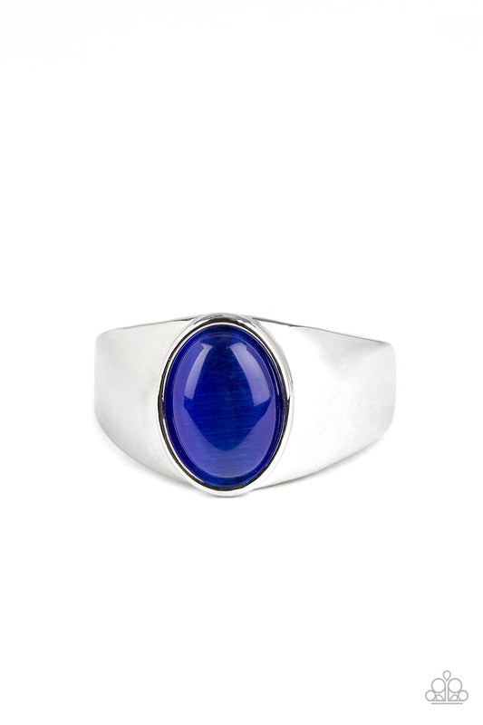 Paparazzi Cool Down - Blue Ring #P4MN-URBL-002XX a blue moonstone ring $5 jewelry