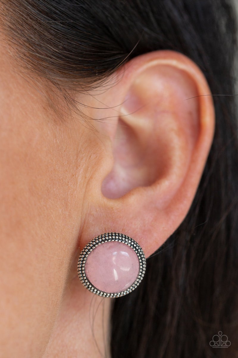 Desert Dew - Pink Earrings Paparazzi Accessories Post Earrings
