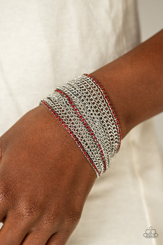 Paparazzi Pour Me Another Red Bracelet. Get Free Shipping. #P9ED-RDXX-031XX. Clasp Closure bracelet