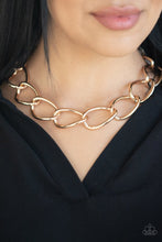 Load image into Gallery viewer, The Challenger - Gold Necklace Paparazzi Accessories Chunky Gold Necklace
