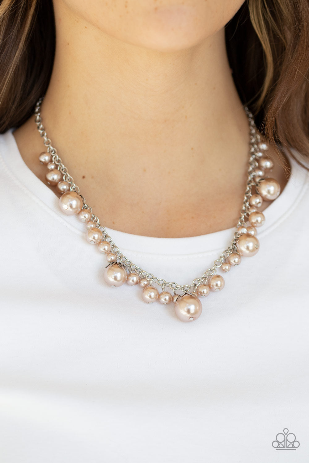 Paparazzi Necklace ~ Uptown Pearls - Brown Pearl Necklace