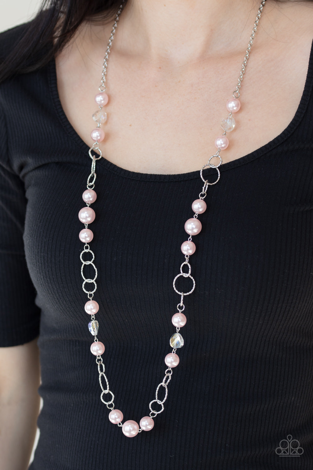 Paparazzi Necklace ~ Prized Pearls - Pink