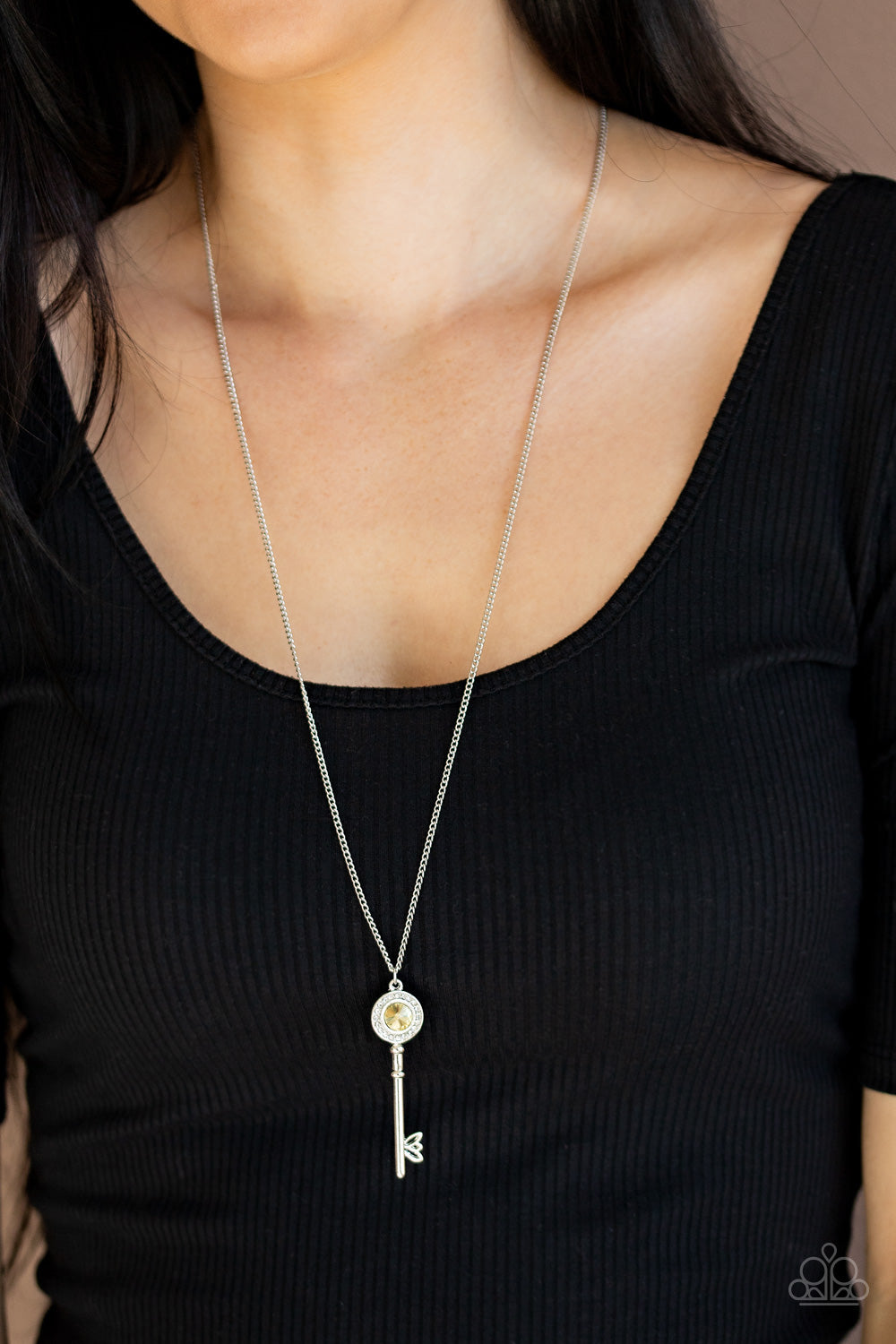 Paparazzi Necklace ~ Secret Shimmer - Yellow Key Necklace