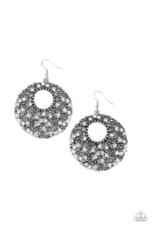 Starry Showcase White Earring Paparazzi $5 Jewelry. #P5ED-WTXX-051XX. Get Free Shipping