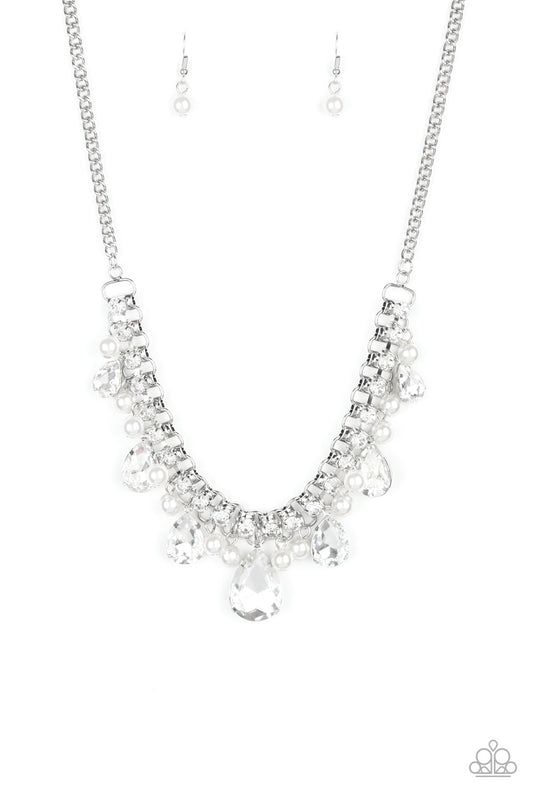 Knockout Queen - White Necklace Paparazzi Accessories