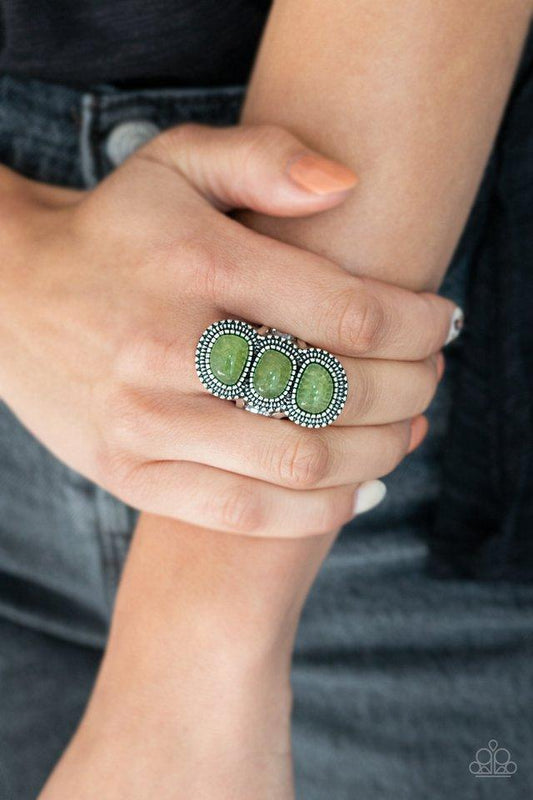 Paparazzi Radiant Rubble Green Ring. Subscribe & Save. #P4SE-GRXX-095XX. Green Stone ring