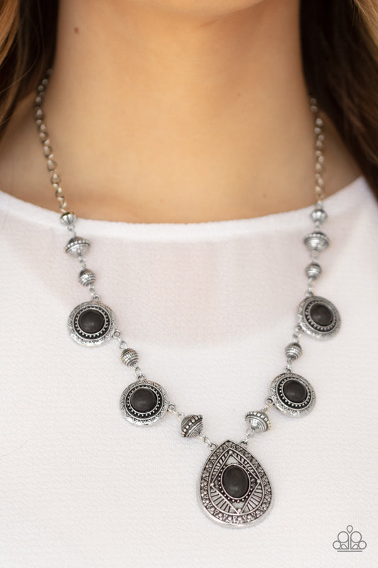 Mayan Magic Black Necklace Paparazzi Accessories $5 Jewelry online! #P2SE-BKXX-272XX