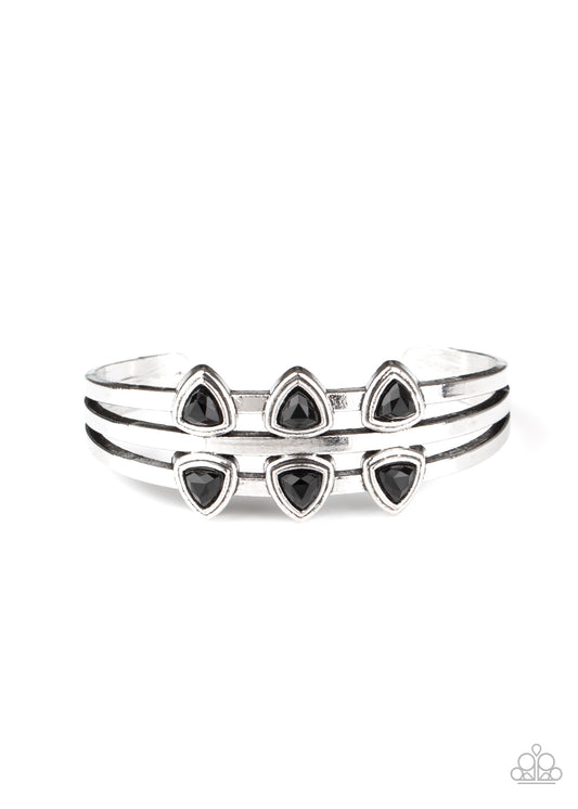 Paparazzi Tribal Triad Black Bracelet. #P9DA-BKXX-115XX. Get Free Shipping. Black Beads Bracelet