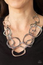 Load image into Gallery viewer, Paparazzi Salvage Yard Silver Necklace Life of the Party October 2020 #P2ST-SVXX-136XX
