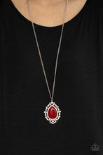 Load image into Gallery viewer, Paparazzi Frozen Gardens - Red Cat&#39;s Eye Stone Long Necklace. #P2RE-RDXX-177XX
