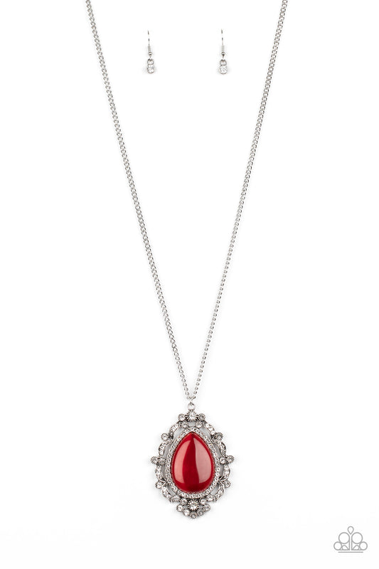 Frozen Gardens - Red Necklace Paparazzi Accessories. Get Free Shipping! #P2RE-RDXX-177XX