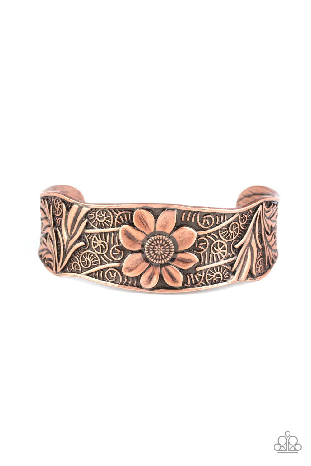 Paparazzi Daisy Paradise Copper Bracelet. # P9WH-CPXX-114XX. Free shipping. Floral Cuff $5 bracelet