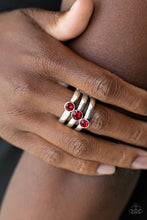 Load image into Gallery viewer, Paparazzi Ring ~ Triple The Twinkle - Red
