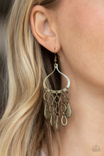 Load image into Gallery viewer, Lure Away Brass Earrings Paparazzi Accessories. Get Free Shipping! 
