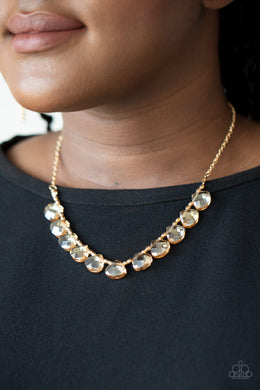 Catch a Fallen Star Gold $5 Necklace Paparazzi Accessories Short Necklace. Affordable jewelry.Trendy