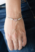 Load image into Gallery viewer, Paparazzi Big-Hearted Beam Pink Heart Bracelet Life of the Party Exclusive #P9DA-PKXX-070XXA
