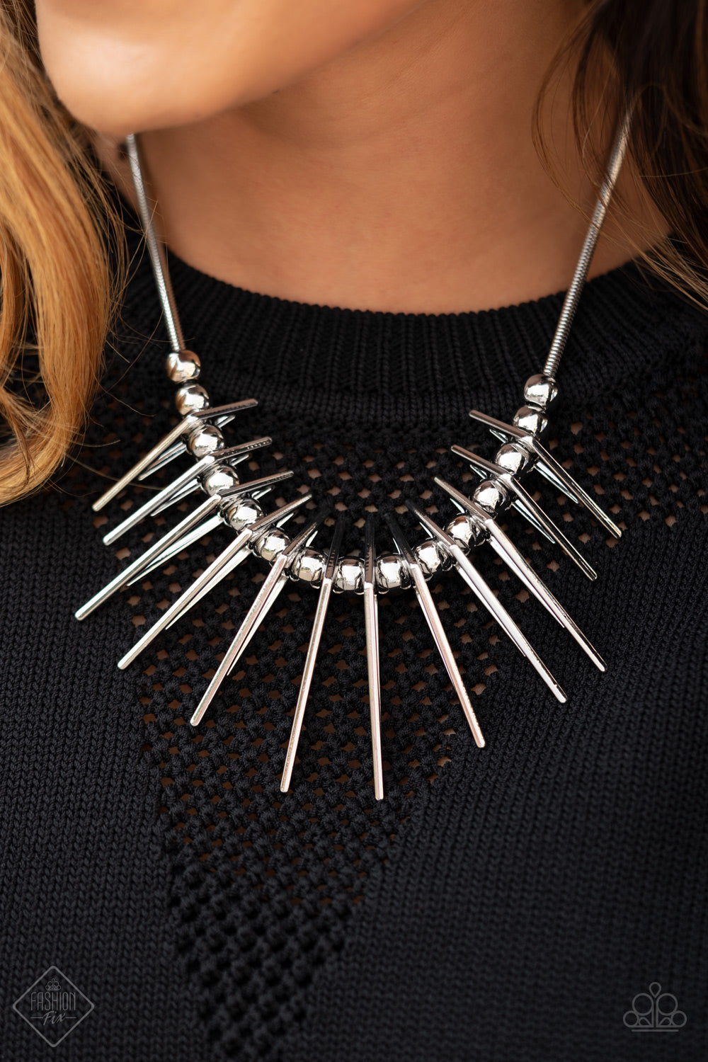 Paparazzi Necklace ~ Fully Charged - Silver Necklace Fashion Fix