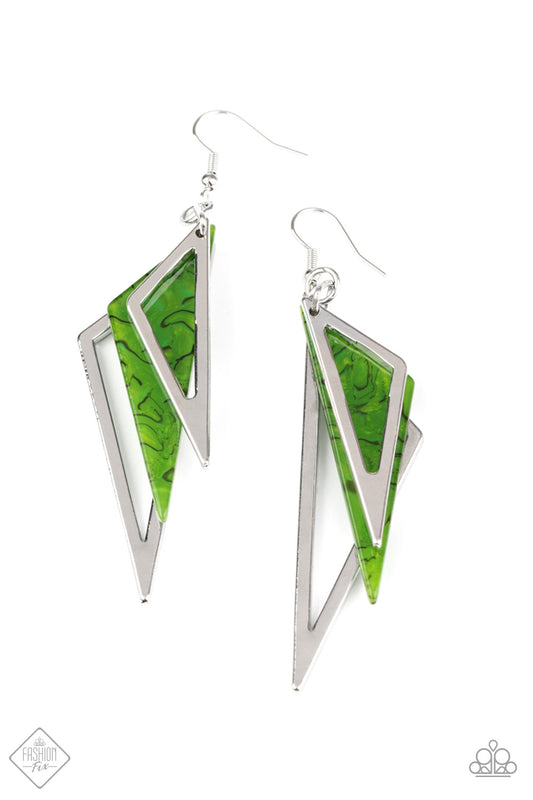 Evolutionary Edge Green Earrings Paparazzi Jewelry. Subscribe snd Save. #P5ED-GRXX-031WG