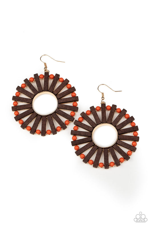 Paparazzi Solar Flare Orange Wooden Earrings $5 Jewelry & Accessories. Ships Free! #P5ST-OGXX-012XX 