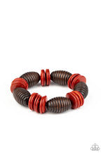Load image into Gallery viewer, Caribbean Castaway - Red Bracelet Paparazzi Accessories Wooden Bracelet #P9SE-RDXX-201XX
