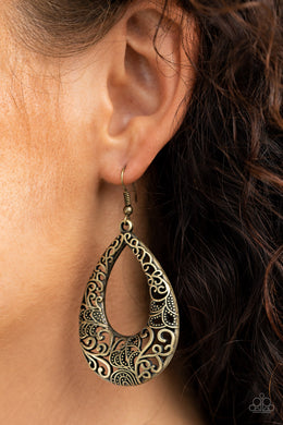 Get Into The GROVE - Brass Earring Paparazzi Accessories