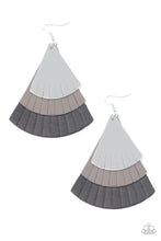 Load image into Gallery viewer, Paparazzi Earring ~ Huge Fanatic - Black and Gray Leather Earring
