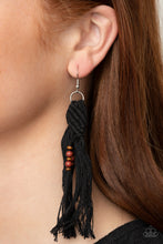 Load image into Gallery viewer, Paparazzi Earring ~ Beach Bash - Black Tassel Earring
