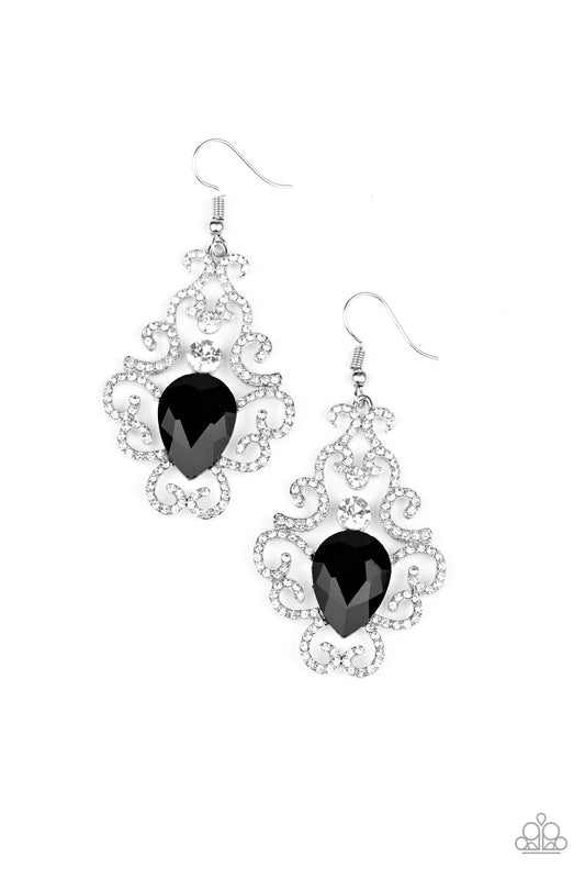 Happily Ever AFTERGLOW Black Earring Paparazzi Accessories. Subscribe and Save! $5 Jewelry!