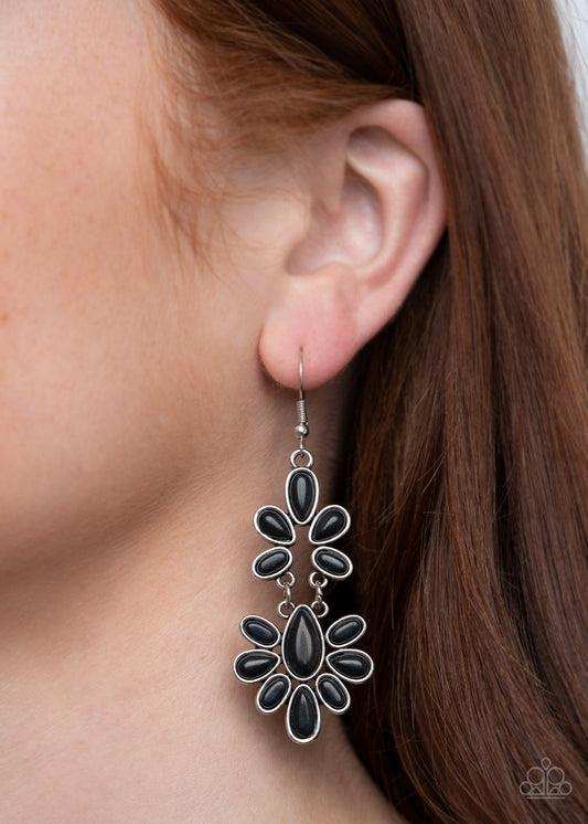 Cactus Cruise Black Earrings Paparazzi Accessories. Get Free Shipping. #P5SE-BKXX-175XX