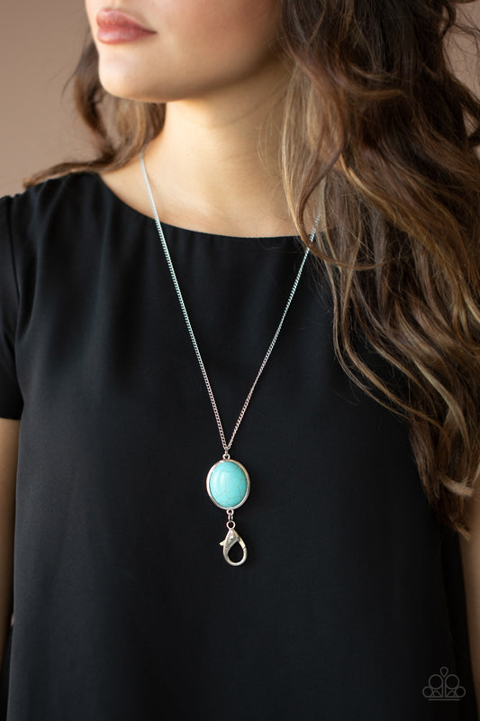 Paparazzi Southwest Simplicity - Blue Stone Lanyward Necklace