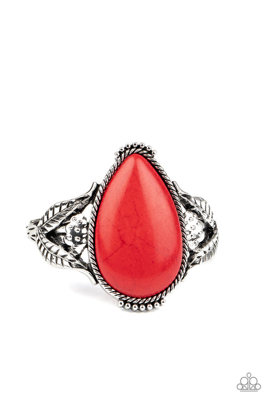 Paparazzi Bracelet ~ Blooming Oasis - Red - Empower Me Pink Paparazzi Jewelry