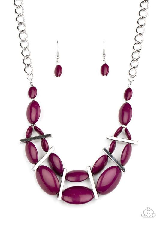 Paparazzi Necklace Law of the Jungle - Purple Necklace with Plum Beads for a pop of color