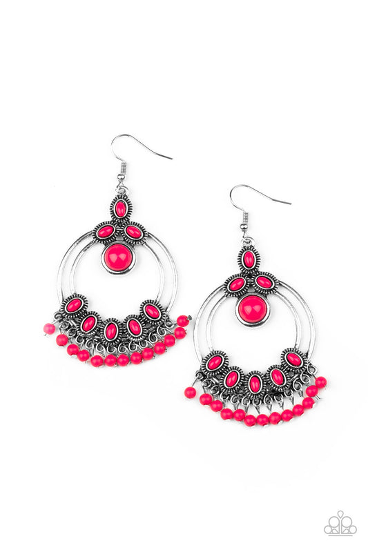 Paparazzi Palm Breeze - Pink Earrings online at AainaasTreasureBox #P5WH-PKXX-185XX