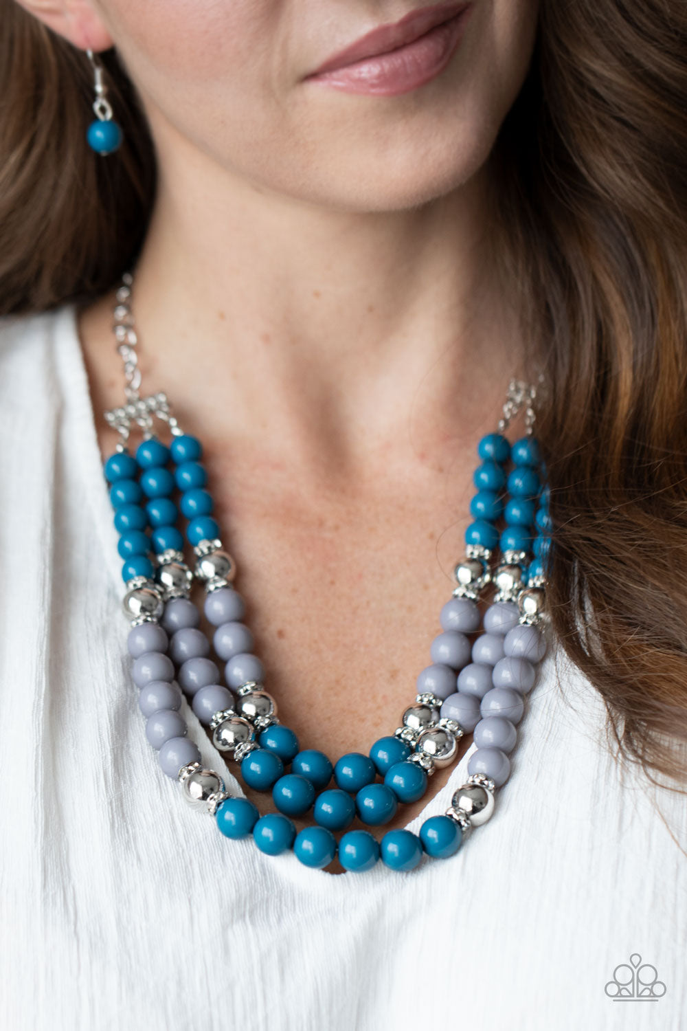 Paparazzi Necklace ~ BEAD Your Own Drum - Blue
