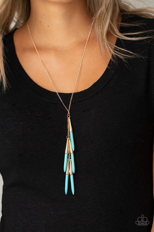 Paparazzi PRIMITIVE and Proper - Blue Tusk Necklace. Get Free Shipping! #P2SE-BLXX-426XX