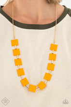 Load image into Gallery viewer, Paparazzi Fashion Fix Necklace: Hello Material Girl Orange P2SE-OGXX-258ZX. April 2021 Fashion Fix 
