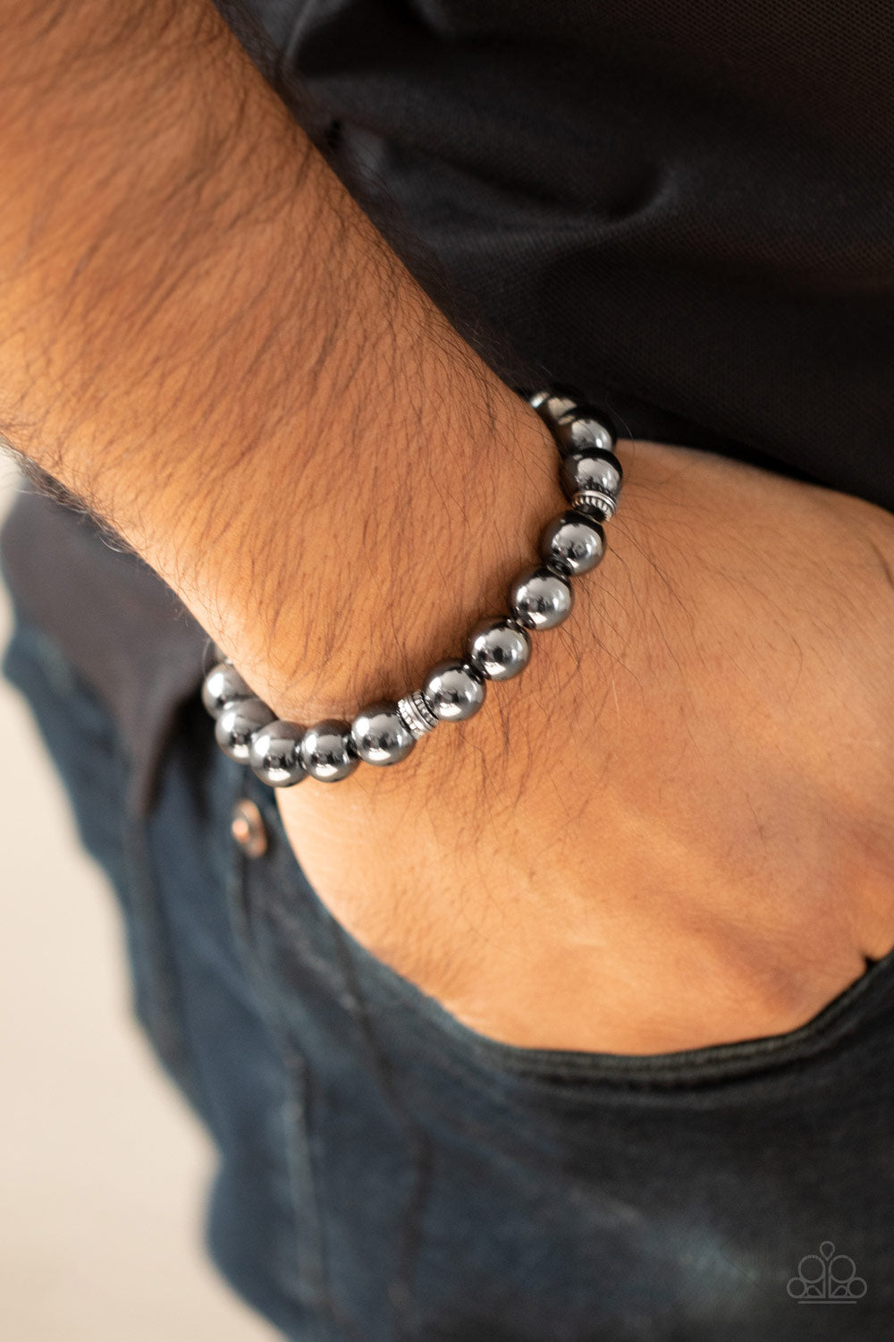 Paparazzi Bracelet ~ Resilience - Black Beads Stretchy Urban Bracelet