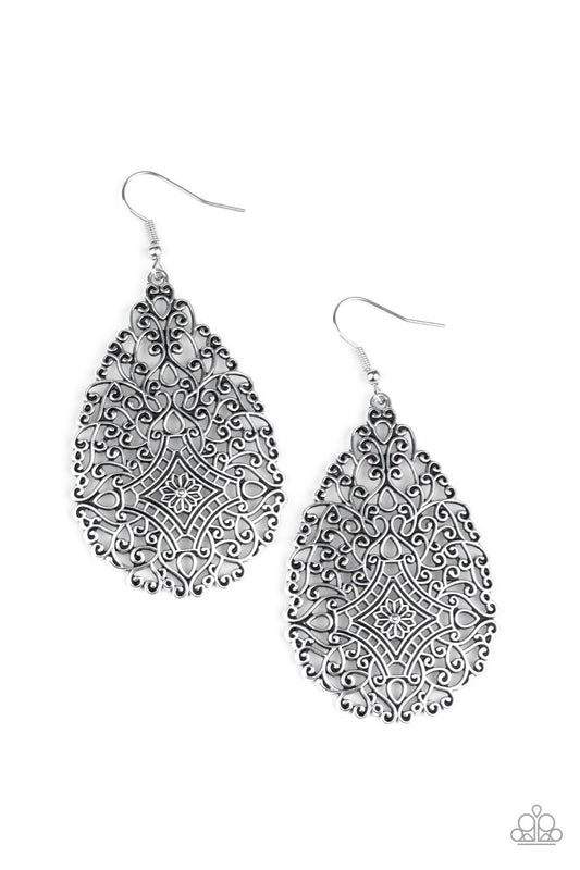Paparazzi Napa Valley Vintage - Silver Earring
