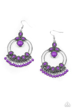 Load image into Gallery viewer, Palm Breeze Purple Earring Paparazzi Accessories. Fringe Earring. Get Free Shipping. 
