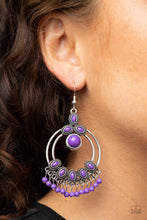 Load image into Gallery viewer, Paparazzi Palm Breeze Purple Fringe Earring. Subscribe &amp; Save. #P5WH-PRXX-218XX. $5 jewelry
