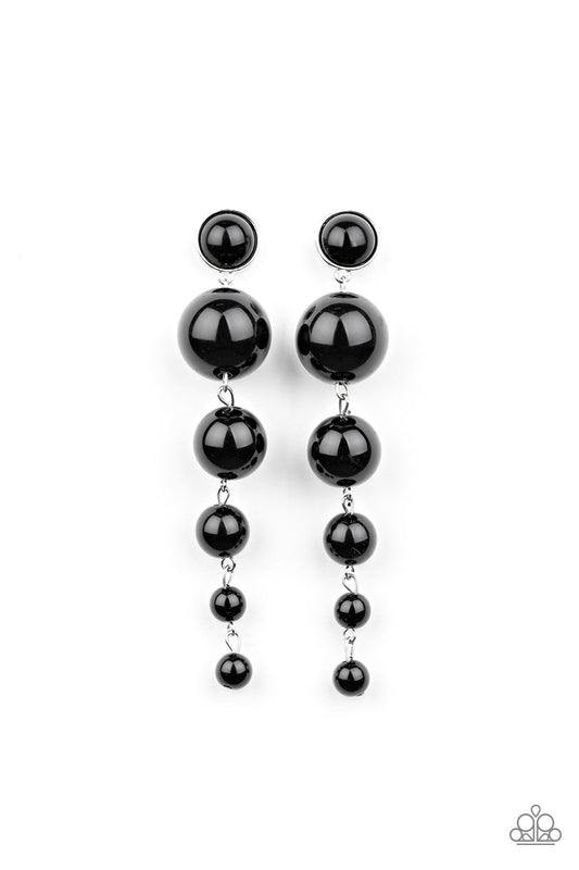 Paparazzi Living a WEALTHY Lifestyle - Black Earrings Post Style $5 Jewelry #P5PO-BKXX-151XX